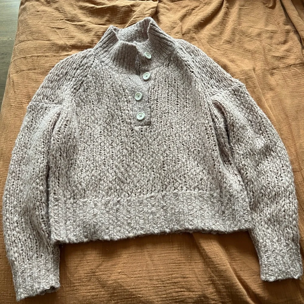 Everlane Button-Front Cowl Pullover - Picture 7 of 9